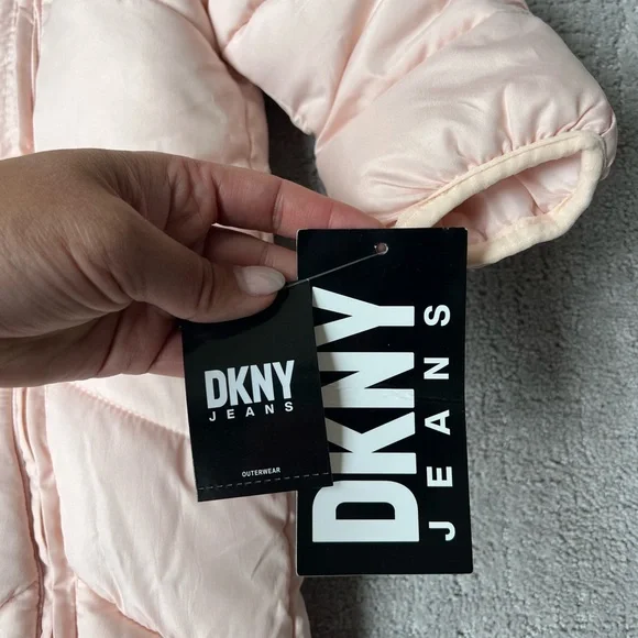 DKNY Soft Blush Pink Baby Snowsuit